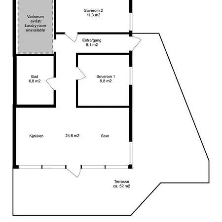 2br, 2 Parking Spots, Ev-charger And Office Lejlighed